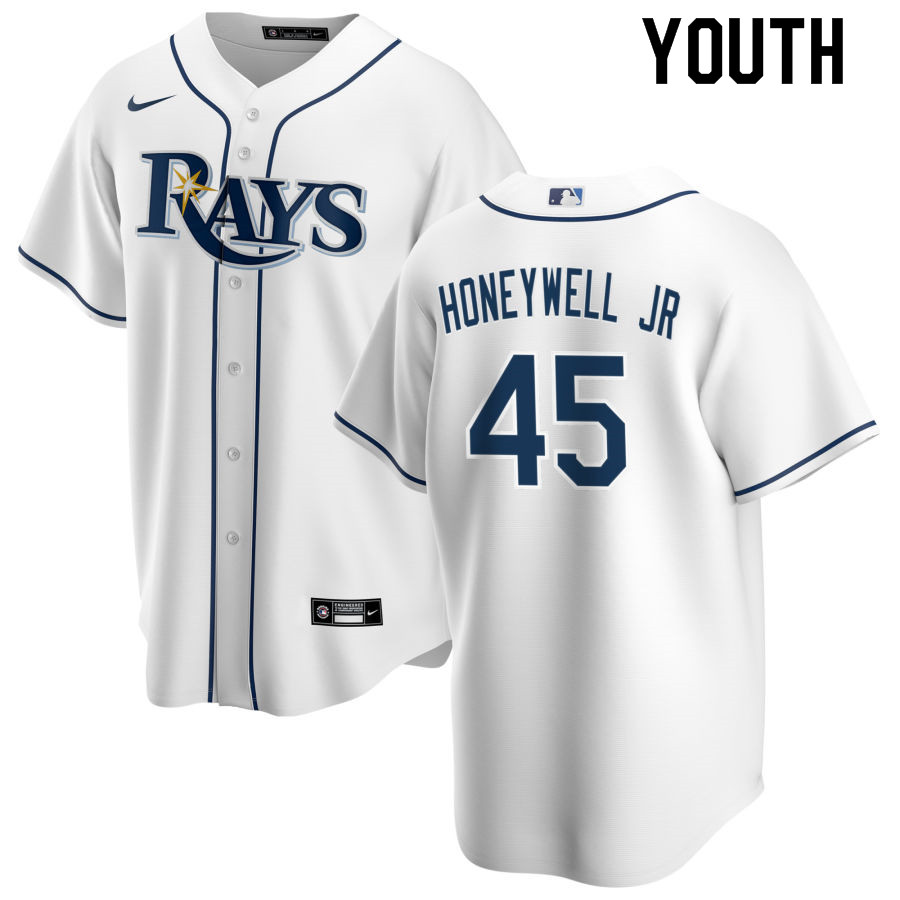 Nike Youth #45 Brent Honeywell Jr. Tampa Bay Rays Baseball Jerseys Sale-White